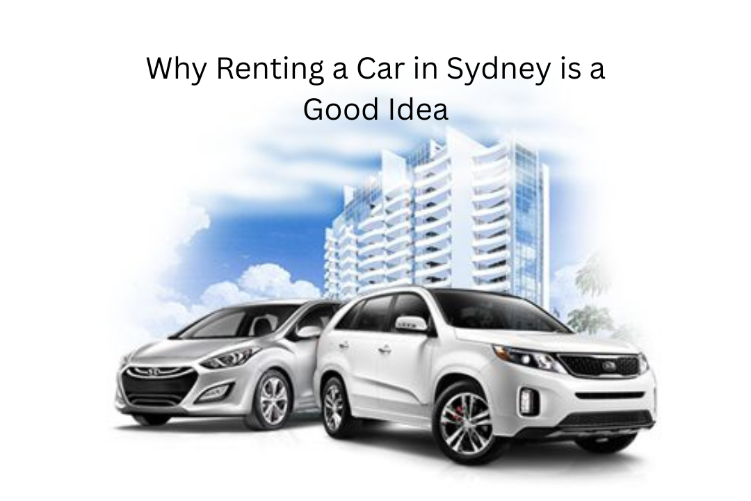 White sedan parked on a Sydney street with the iconic Harbour Bridge and Opera House in the background, suggesting convenient